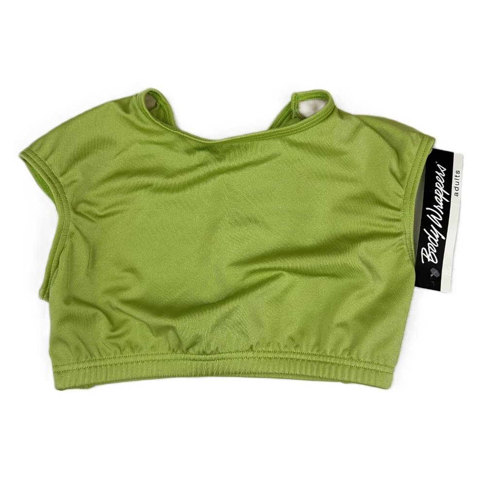 Women’s Body Wrappers Lt. Green Dance Open Back Extended Shoulder Bra Top, Small